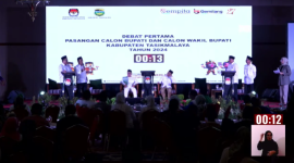 Debat pertama calon bupati dan wakil bupati Tasikmalaya (foto : Youtube KPU Kabupaten Tasik))