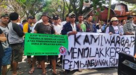 Aksi penolakan pembanguna  Rumah Duka di belakang RS TMC pada 30 September 2024. (Foto: Istimewa)