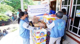 Penyaluran bantuan korban bencana oleh Tim Elang Relawan BRI dan insan BRIlian (foto: Istimewa)