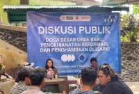 diskusi publik bertajuk “Dosa Besar Orde Baru, Pengkhianatan Reformasi, dan Penghambaan Oligarki” (foto: istimewa)