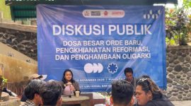 diskusi publik bertajuk “Dosa Besar Orde Baru, Pengkhianatan Reformasi, dan Penghambaan Oligarki” (foto: istimewa)